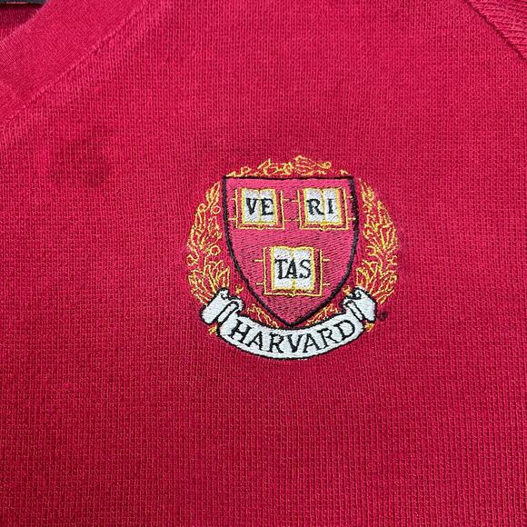 VINTAGE Harvard Logo V Neck Pullover Sweater Size XL Unisex Casual College - Picture 4 of 13
